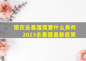 现在去泰国需要什么条件 2023去泰国最新政策